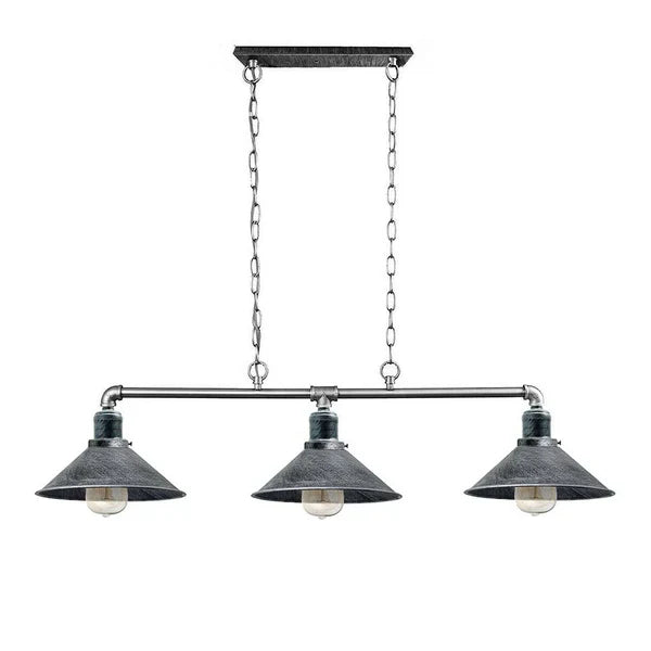 3 Way Pendant Vintage Metal Ceiling Pipe Steampunk Light ~1124-6