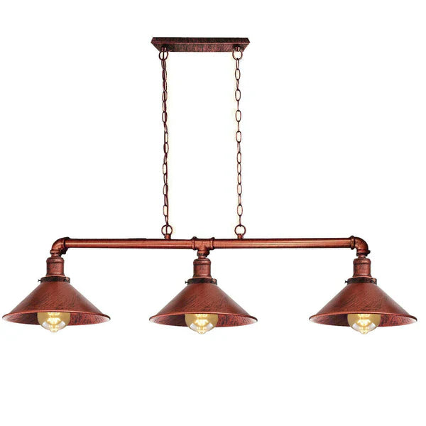 3 Way Pendant Vintage Metal Ceiling Pipe Steampunk Light ~1124-8