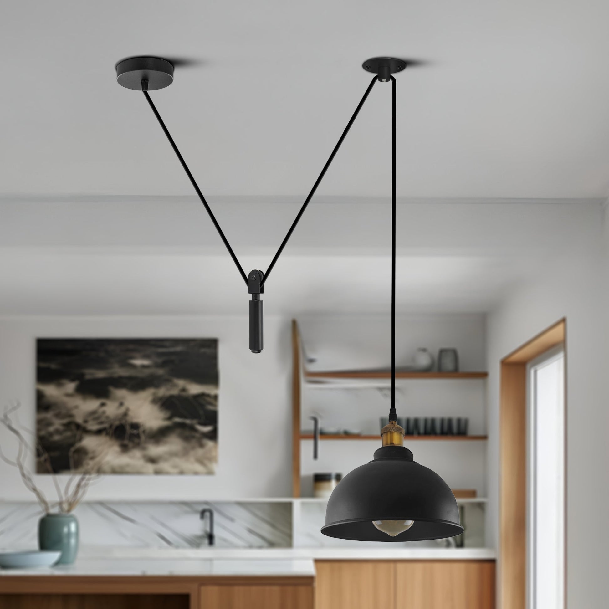 Retro Loft Adjustable Antique Metal Pendant Ceiling Light ~1133-4