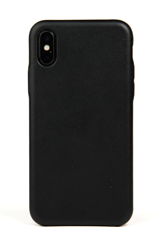 iPhone X Case, Black Leather-0