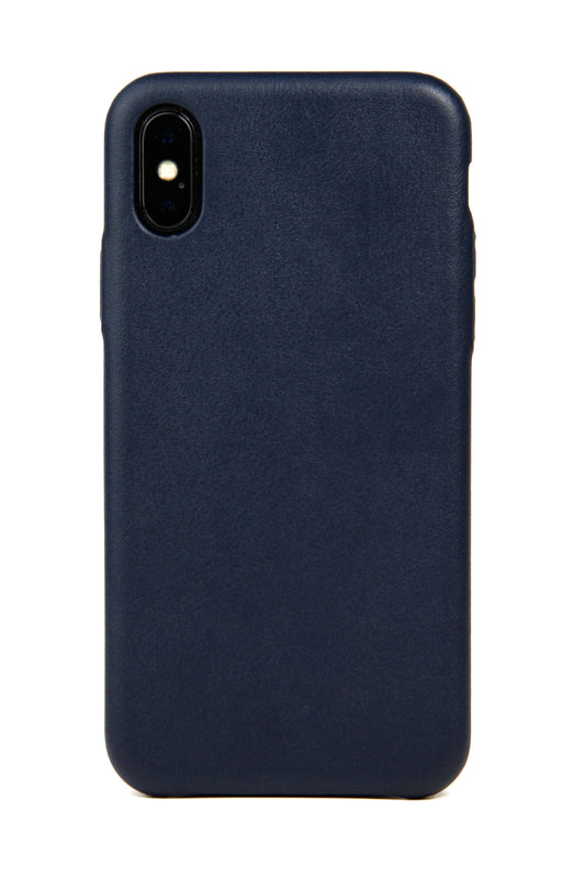 iPhone X Case, Navy Leather-0