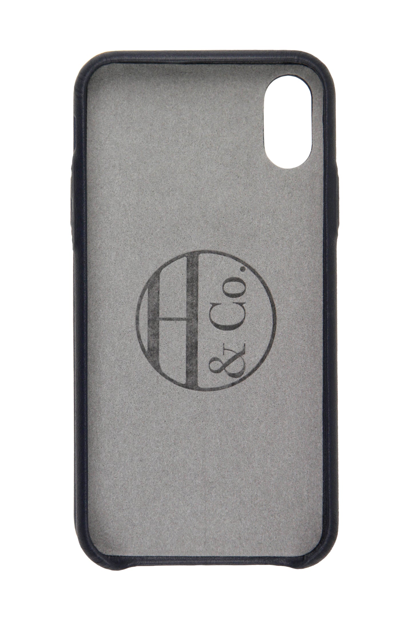 iPhone X Case, Navy Leather-1