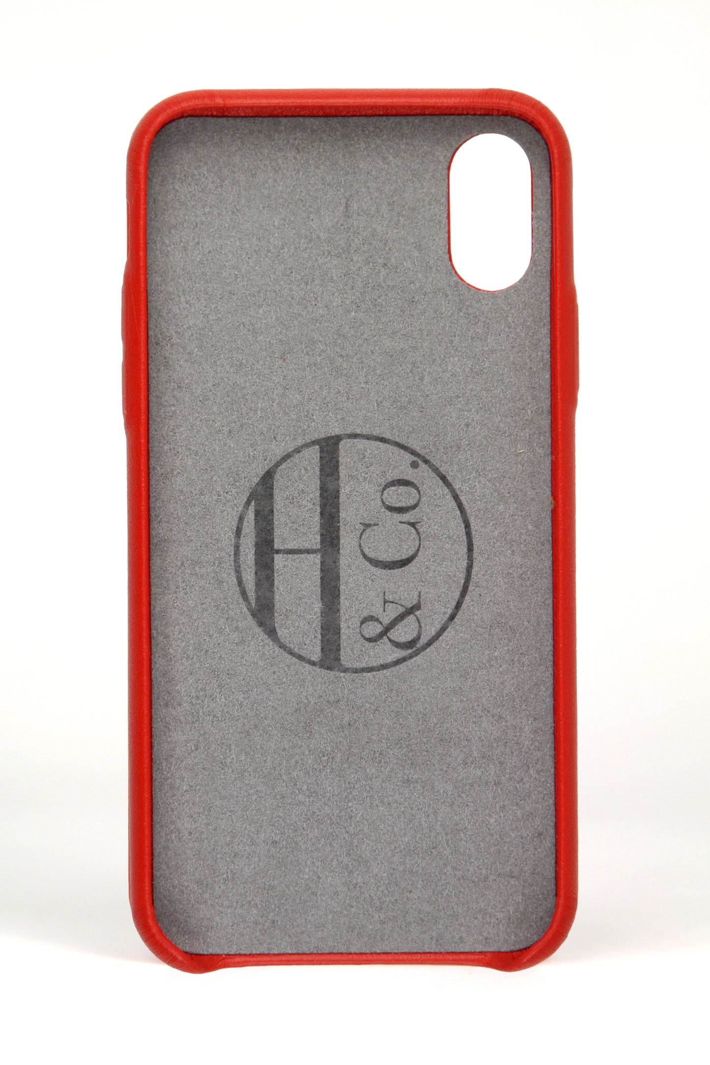 iPhone X Case, Red Leather-1