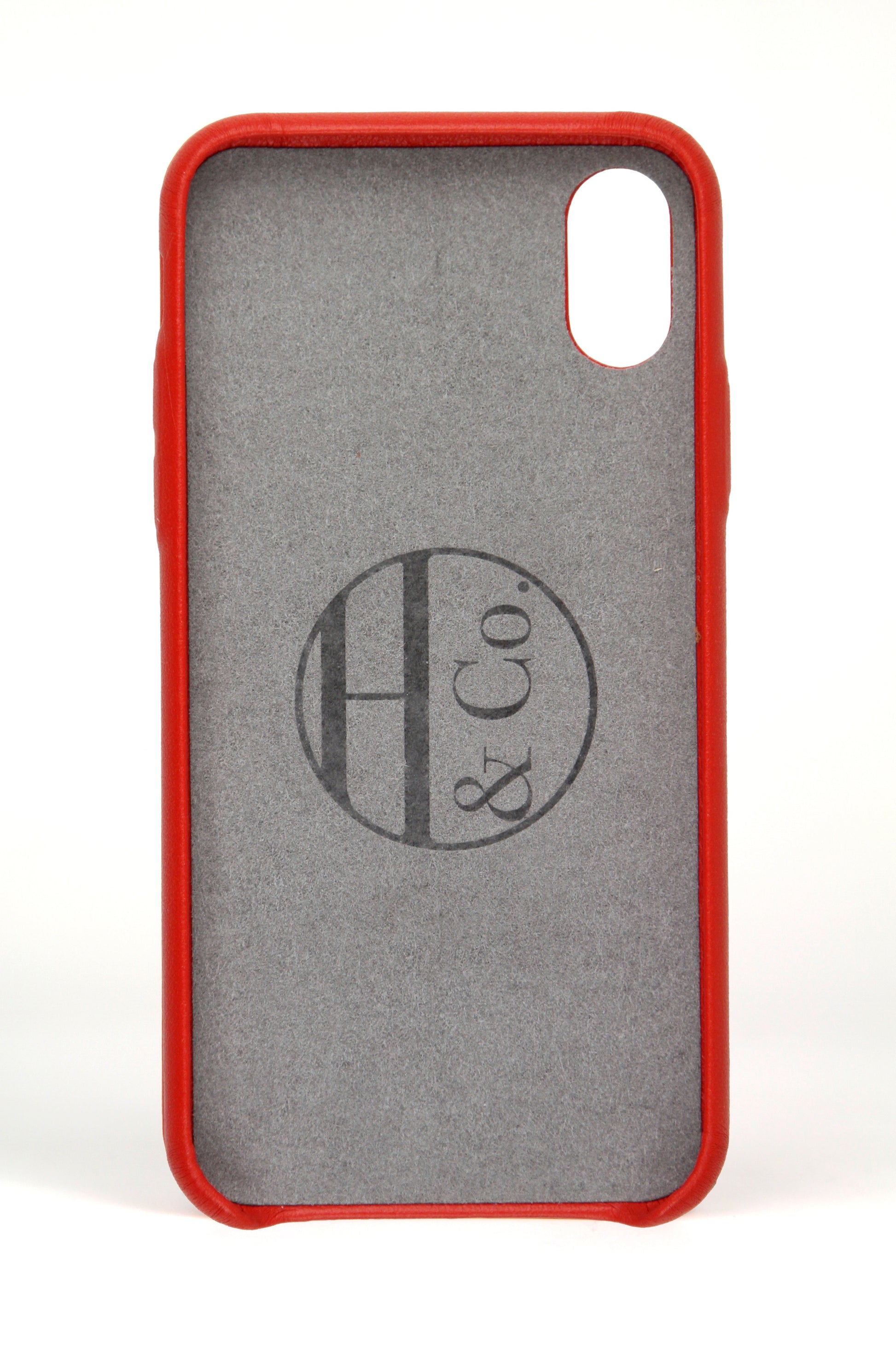 iPhone X Case, Red Leather-1